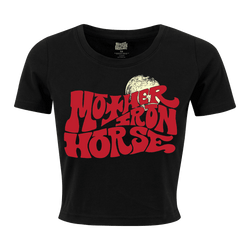 Mother Iron Horse - Moon Logo Women’s Crop T-Shirt - Black