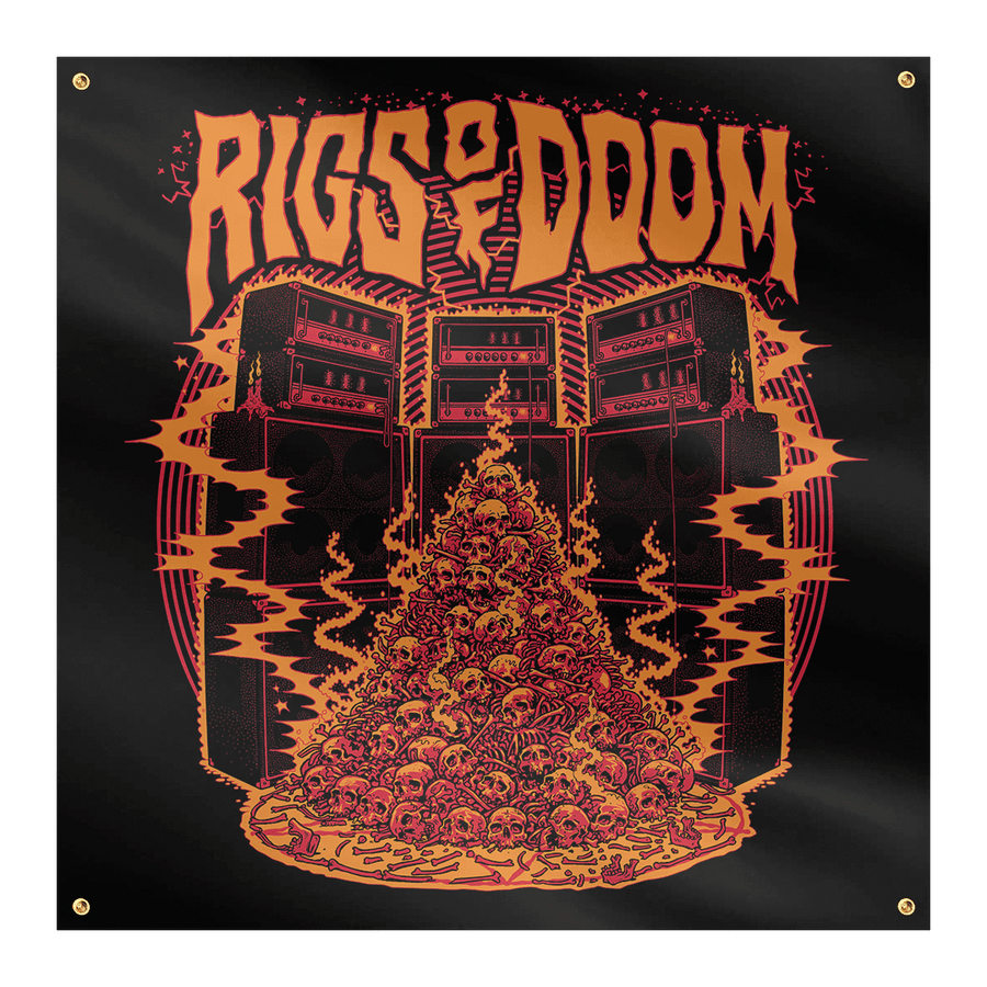 Rigs of Doom - Electric Skulls (Orange) Flag