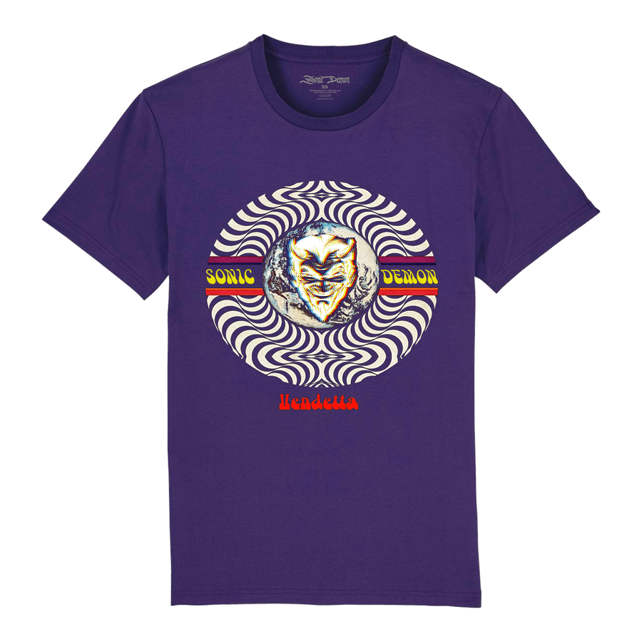 Sonic Demon - Vendetta Album Cover T-Shirt - Purple