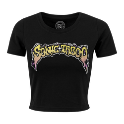 Sonic Taboo - Logo (Colour) Women’s Crop T-Shirt - Black