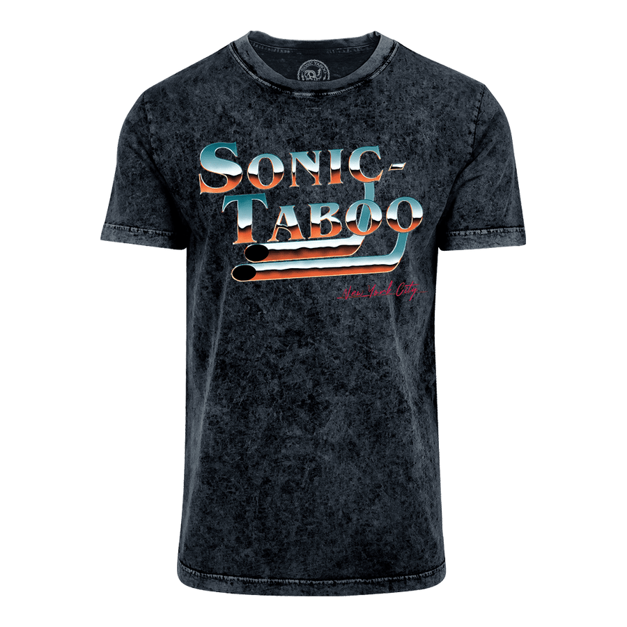 Sonic Taboo - Chrome Logo Acid Wash T-Shirt - Black