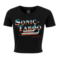 Sonic Taboo - Chrome Logo Women’s Crop T-Shirt - Black