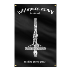 The Crooked Whispers - Whispers Army White Logo Flag