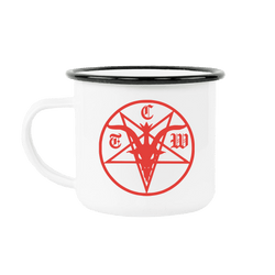 The Crooked Whispers - Pentagram Red Logo Enamel Mug