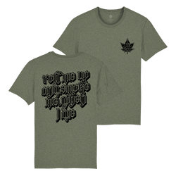 Weed Demon - Black Logo Double Sided T-Shirt - Heather Green