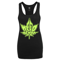 Weed Demon - Green Logo Women's Racerback Tank Top - Black