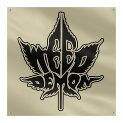 Weed Demon - Black Logo Flag - Natural