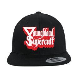 Youngblood Supercult - Red & White Logo Embroidered Snapback Cap - Black